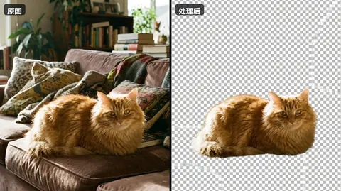 一键4K超分透明底抠图